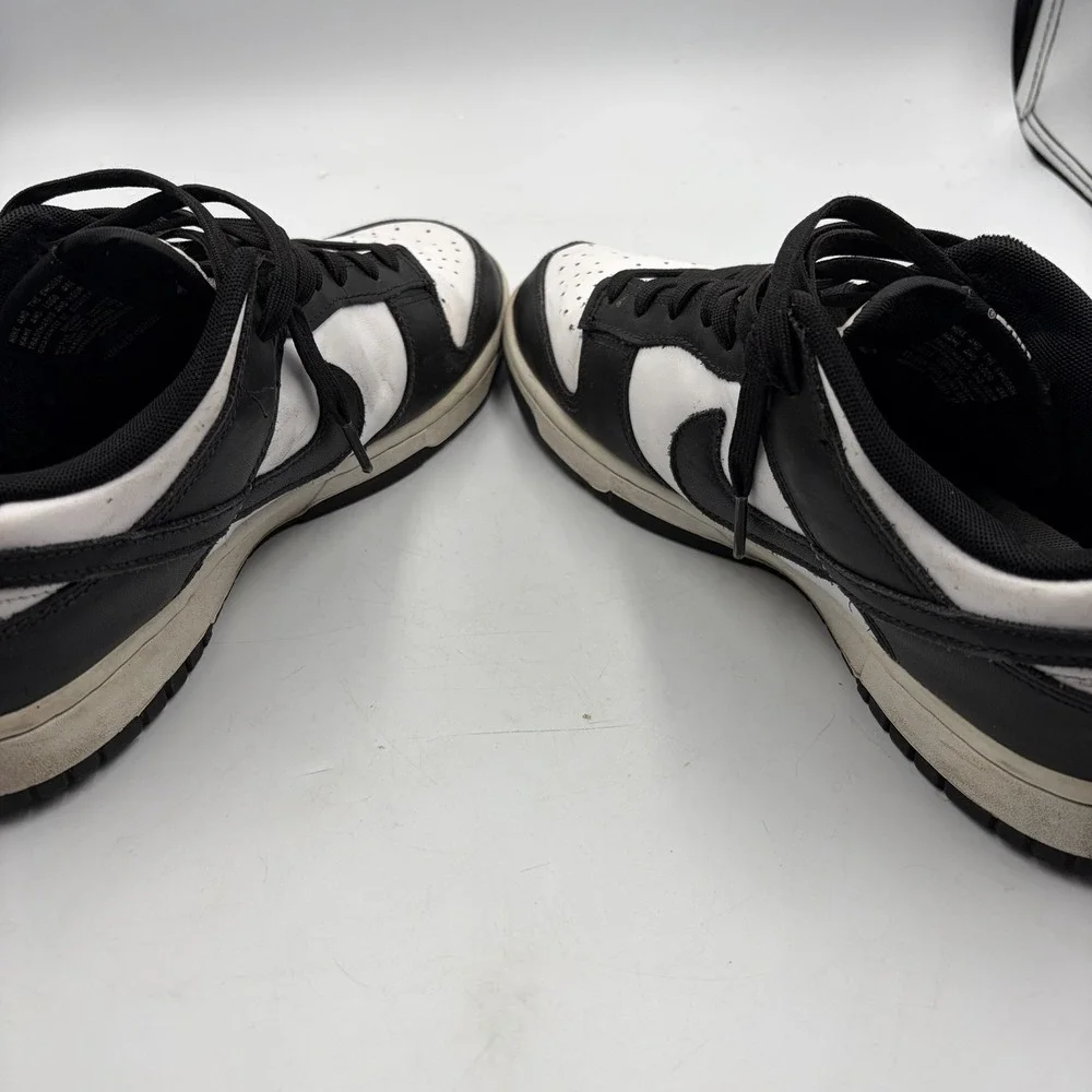 Nike Dunk Low Panda Mens 10 Black White Leather Low Top Sneakers‎ DD1391-100